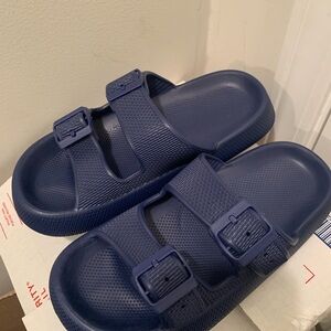 Unisex Navy Blue Slide Sandals